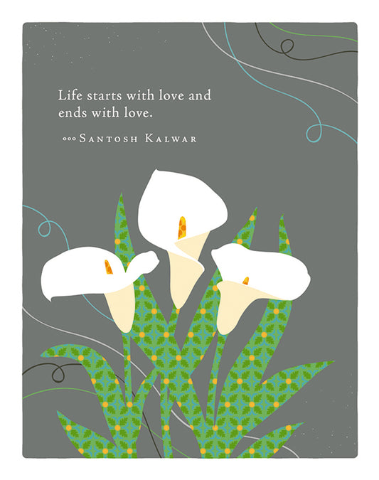 Positively Green Greeting Cards: Sympathy - Life starts with love and ends with love (Pack of 6)