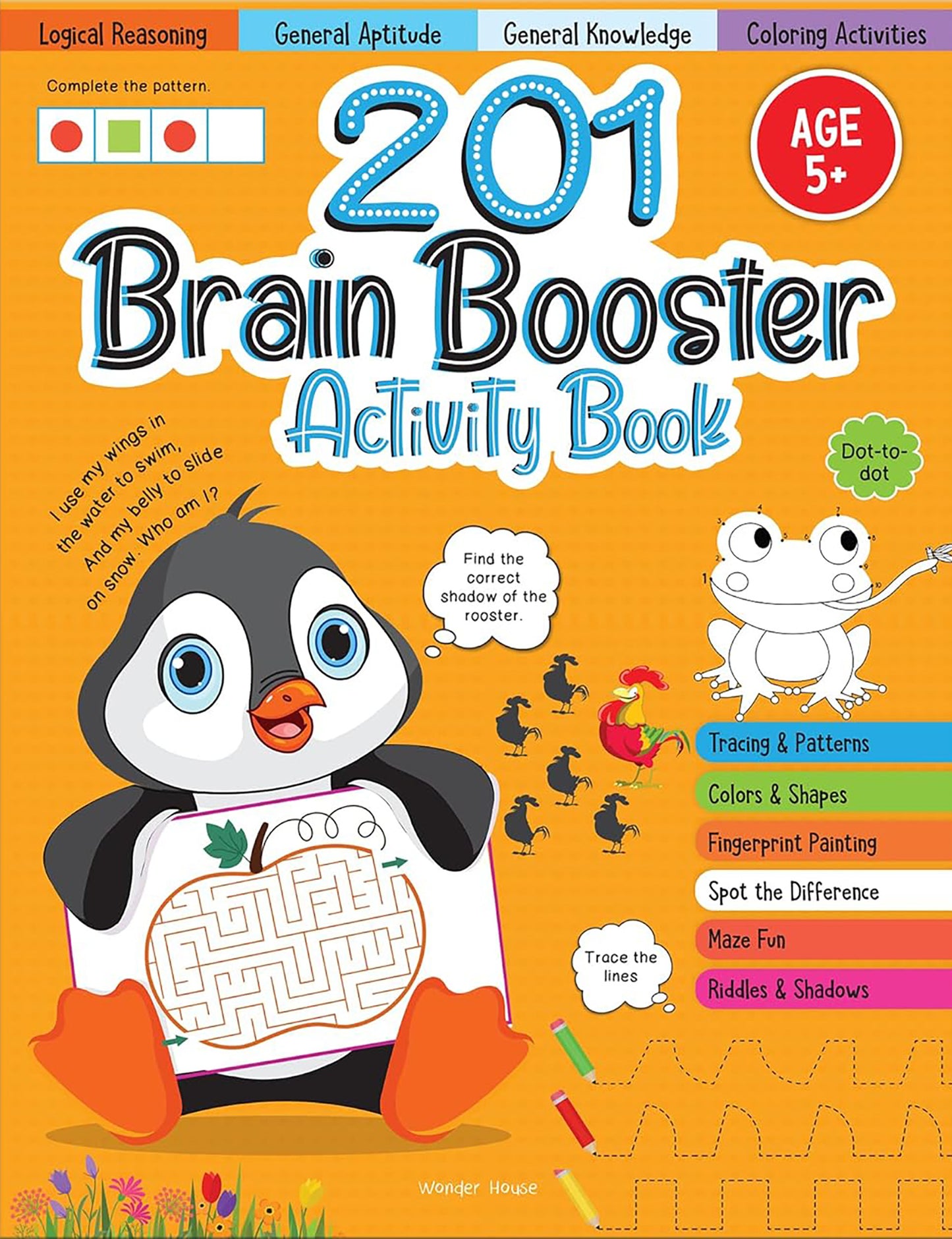 201 Brain Booster Activity Book - Fun Activities and Exercises For Children: Tracing &amp; Pattern, Colors &amp; Shapes, Maze