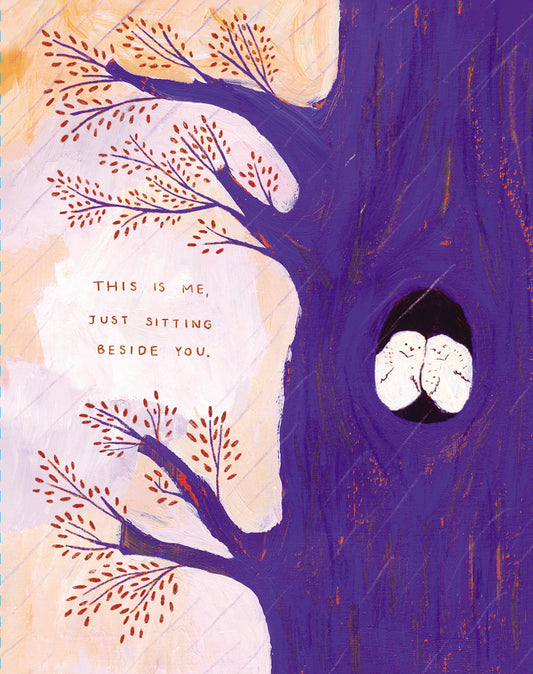 Love Muchly Greeting Cards: Tough Times - This is me, just sitting beside you. (Pack of 6)
