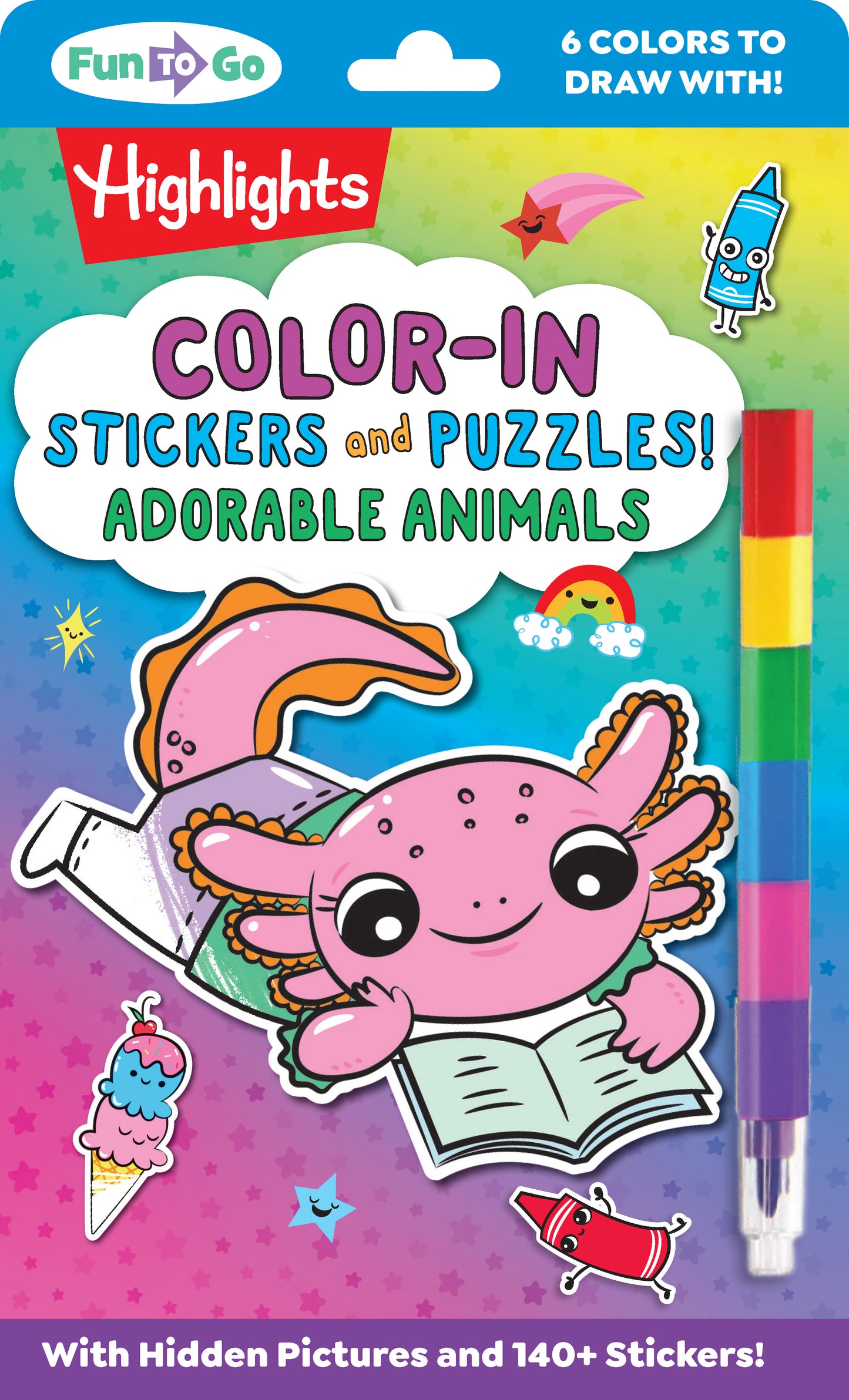 Color-In Stickers and Puzzles! Adorable Animals