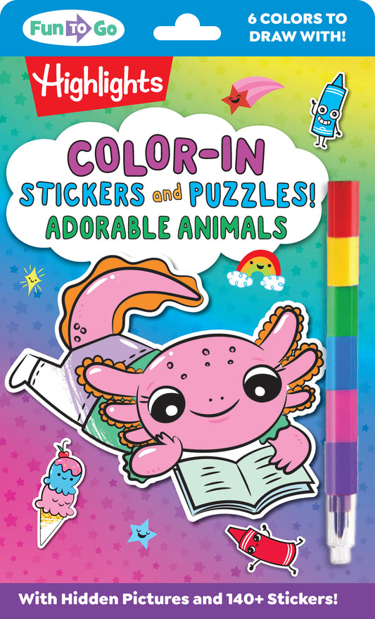 Color-In Stickers and Puzzles! Adorable Animals