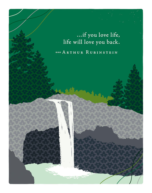 Positively Green Greeting Cards: Birthday - If you love life, life will love you (Pack of 6)