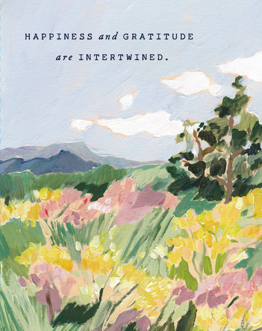 Love Muchly Greeting Cards: Thank You - Happiness and gratitude are intertwined (Pack of 6)